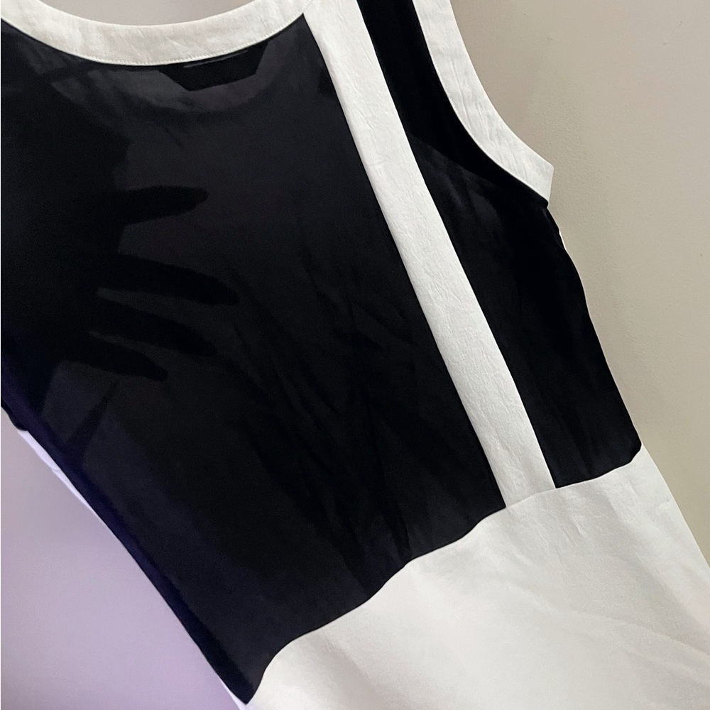 Waverly Grey Black and White Contrast Mini Dress Colorblock Chic Workwear - Picture 7 of 9